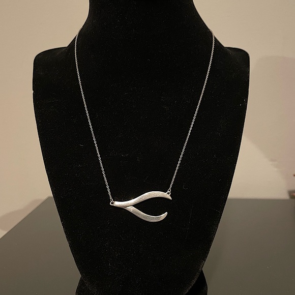 Sterling Silver Lucky Wishbone Necklace - Picture 1 of 4